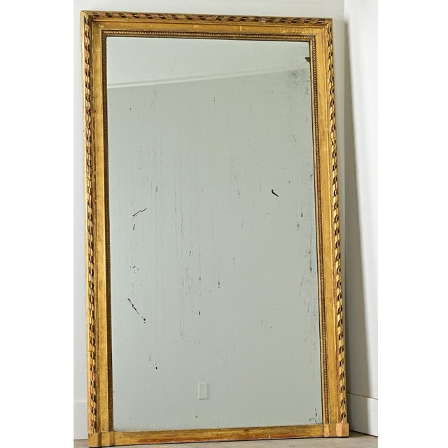 French French 19th Century Louis XVI Gilt Mantel Mirror For Sale - Image 3 of 12