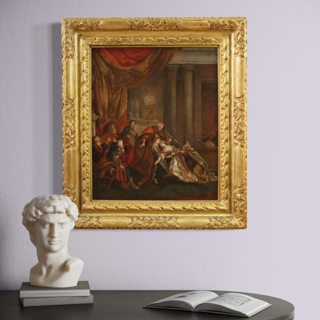 French Artist, Esther Fainting Before Ahasuerus, 1770, Oil on Canvas For Sale - Image 9 of 16