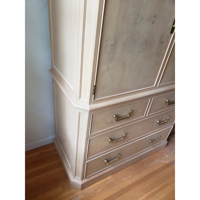 1990s Drexel Heritage Corinthian Collection Olive Burl Wood Finish Storage Cabinet For Sale In New York - Image 6 of 7
