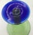 1980s Vintage Mexican Handblown Green & Cobalt Blue Margarita Glasses — Set of 4 For Sale - Image 5 of 5