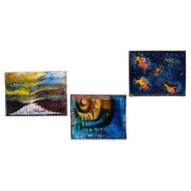 Abstract Ceramic Wall Plaques, Germany, 1965, Set of 3 For Sale
