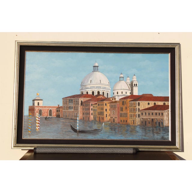 1980s Venetian Canal Art Painting For Sale - Image 12 of 12