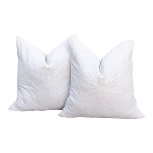 Mandala Blanca, Pair of Appliqué Pillow Covers