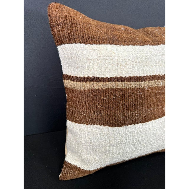 Turkish Hemp Pillow Cushion Natural Beige Brown Cushion Cover 20x20 #30607 Enhance your home decor with our Kilim Pillow...