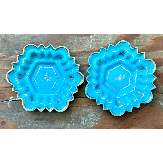 Mid 20th Century Vintage Boho Opaline Ring Dish - Set of 2 For Sale - Image 5 of 5