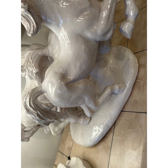 Large Glazed Terracotta Sculpture of Galloping Horses For Sale - Image 14 of 14
