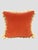 2020s Orange Velvet Ivory Large Pom Pom Throw Pillow Pair For Sale - Image 5 of 6