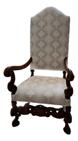 Early 20th Century Hand-Carved Baroque Throne Chair