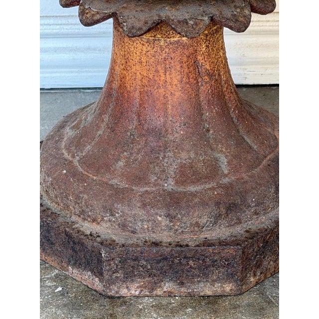 Antique French Cast Iron Garden Urn, Distressed Patina, 19th Century For Sale In Los Angeles - Image 6 of 13