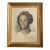 1930’s Original Pastel Female Portrait Drawing Signed Vintage Frame For Sale