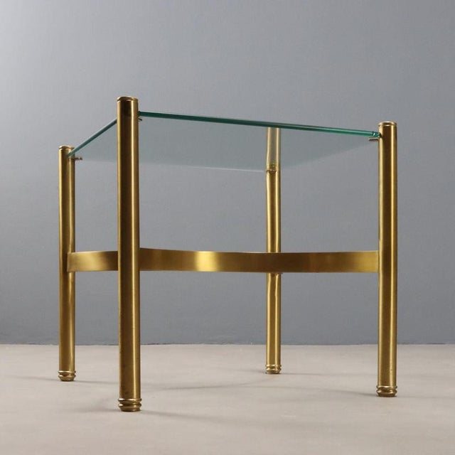 Vintage Coffee Table Brass Glass Top, Italy, 1970s For Sale - Image 9 of 10