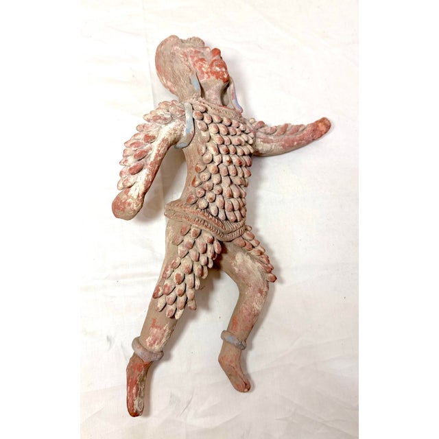 Antique 19th Century Mexican Handmade Terracotta Pottery Warrior Sculpture For Sale - Image 4 of 13