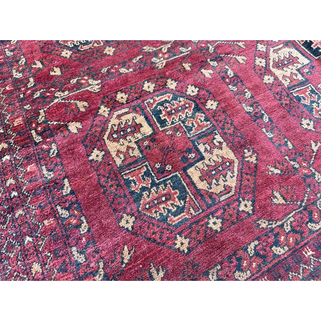 Red Red Mauri Bokhara Hand-Knotted Wool Rug - 8'8" X 5'6" For Sale - Image 8 of 13