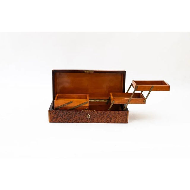 Wood Maple Cigars and Cigarettes Box with Inlay on Edges, 1920s For Sale - Image 7 of 14
