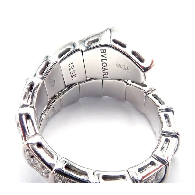 Bulgari Serpenti Viper White Gold Diamond Band Ring, Size 6.5 For Sale In Philadelphia - Image 6 of 10