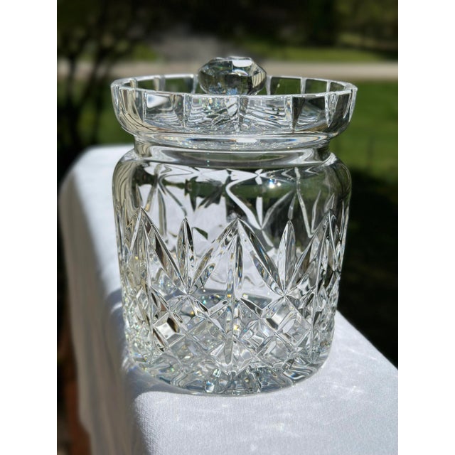 Transparent Waterford Crystal Glass Jim O’Leary Biscuit Barrel For Sale - Image 8 of 11
