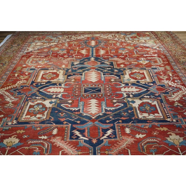 Textile Antique Serapi Rug 12'0'' x 19'6'' For Sale - Image 7 of 12