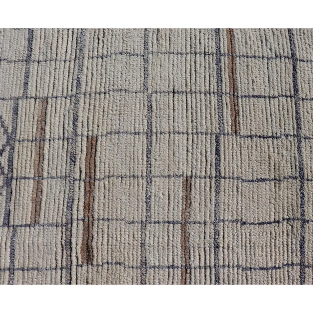 Blue Keivan Woven Arts Large Modern Moroccan Rug in Minimalist Design 9'10 X 14'1 For Sale - Image 8 of 12