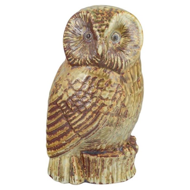 1980s Naturalistic Stoneware Owl Figurines by Sven Wejsfelt for Gustavsberg, 1980s, Set of 6 For Sale - Image 5 of 5