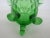 Green Fenton Springtime Diamond Optic Green Glass Ruffled Rim Three Footed Vase For Sale - Image 8 of 11