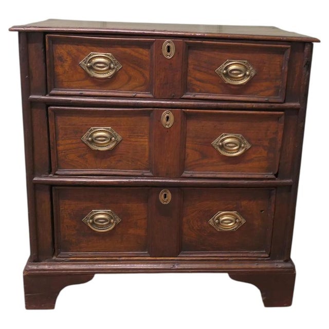 Brown Antique Country Elm Chest of Drawers, 1700s For Sale - Image 8 of 8