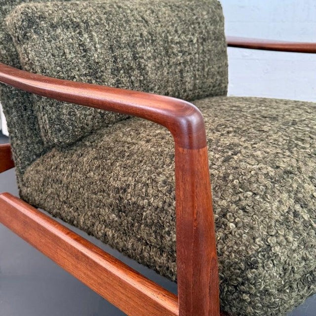 1960s Danish Modern Reclining Lounge Chair Ottoman Set by Søren Ladefoge for Sl Mobler For Sale - Image 9 of 10