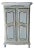 Gorgeous Whimsical and Romantic Blue Vintage French Provincial Armoire Custom Hand Painted. For Sale