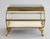 A stunning antique French brass ormolu beveled glass footed jewelry casket or dresser box with hinged lid and lovely bow...
