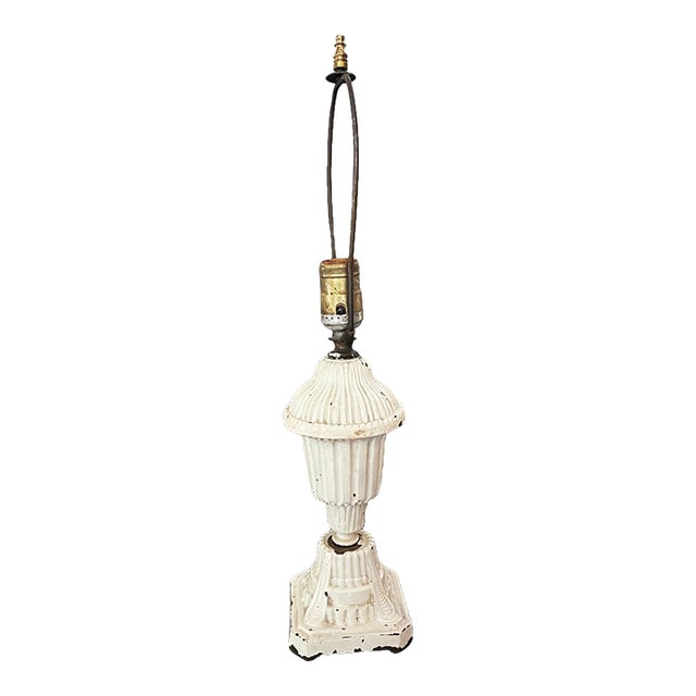 1970s Neoclassical Grecian Distressed Urn Table Lamp For Sale