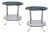 Blue Mirror Cigarette Tables by The Century, Set of 2 For Sale