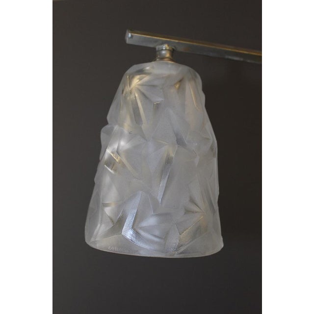 Art Deco Plate Chandelier by Degué, 1930s For Sale - Image 10 of 14