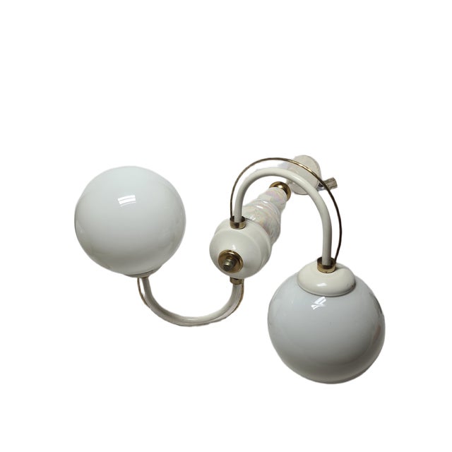 Metal Vintage Art Nouveau Chandelier, Poland, 1970s For Sale - Image 7 of 8