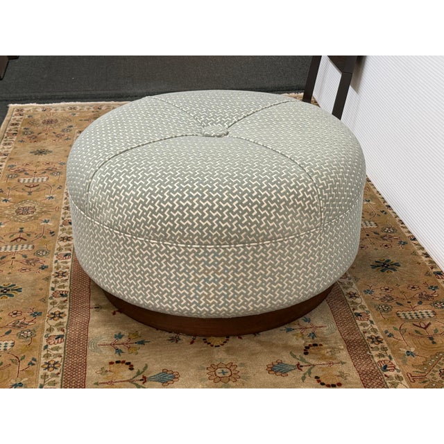 2010s Plinth Ottoman With Raised Geometric Chevron Pattern For Sale - Image 5 of 11