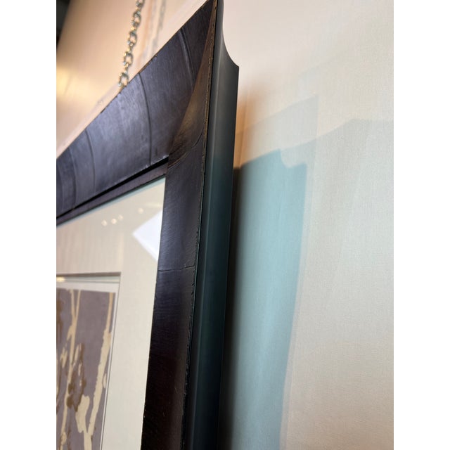 Original One of a Kind Art Work Behind Glass With a Concave Wood Frame For Sale - Image 11 of 11