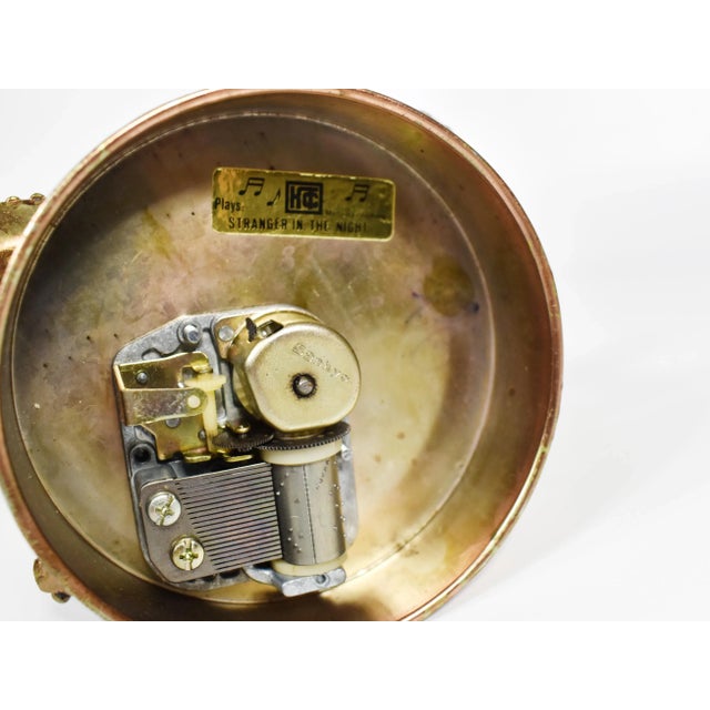 Brass Vintage Sankyo Brutalist Art Owl Musical Box Figurine For Sale - Image 8 of 10