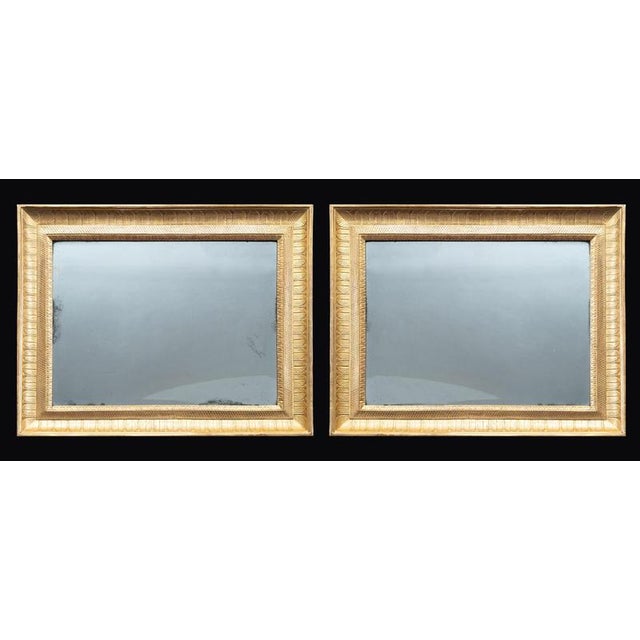 Antique Neapolitan Empire Style Mirrors in Carved Wood & 24 Karat Gilt, Early 19th Century, Set of 2 For Sale - Image 5 of 5