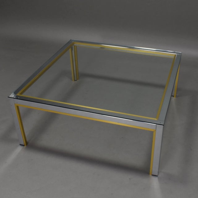 Metal Italian Chrome and Gold Coffee Table, 1970s For Sale - Image 7 of 9