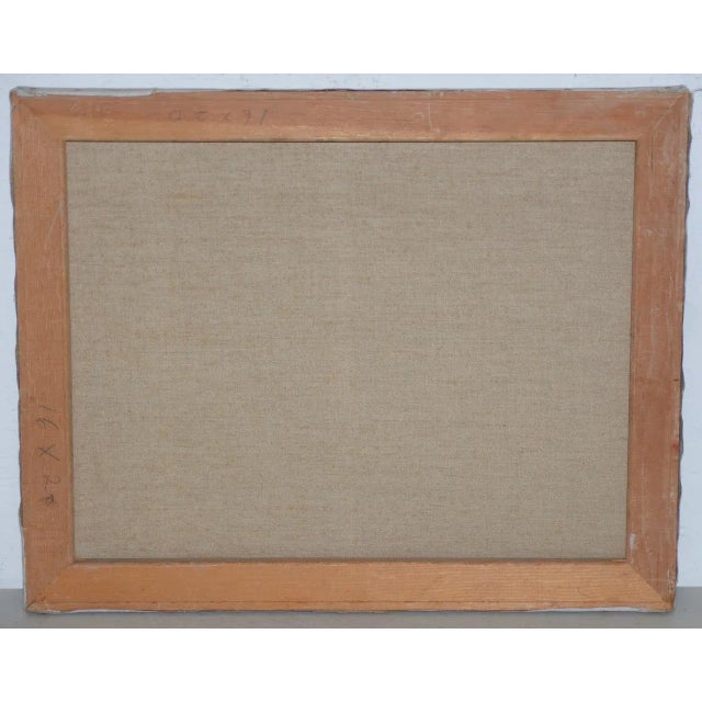 Textile Irina Roublon "luminous Mountain Landscape" Oil Painting C.1960s For Sale - Image 7 of 8