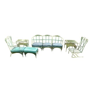 1960s 6- Piece Vintage Woodard 8 Piece Lounge Set For Sale