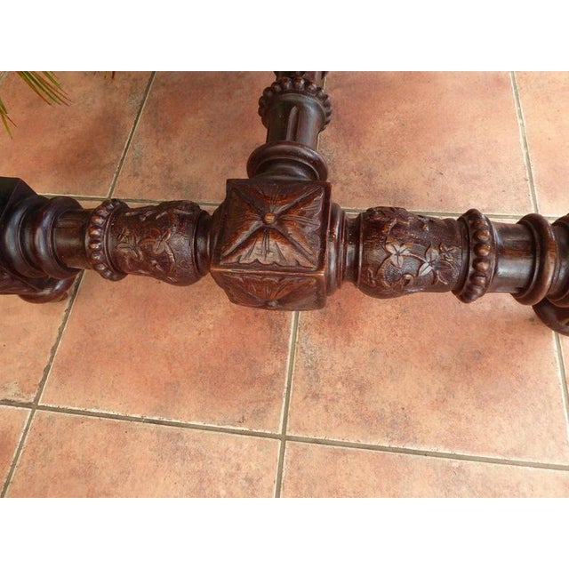 18th Century Carved Georgian Country Oak Library Table, 1780 For Sale - Image 9 of 14