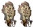 18th Century Rococo Venetian Polychrome and Mecca Lacquered Wooden Wall Sconces with Iron Arms, Set of 2 For Sale