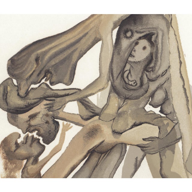 Abstract 1963 Dalí Divine Comedy Engraving Enfer Chant 11 "Au Bord Du 7e Bolge" (On the Edge of the 7th Bolge) For Sale - Image 3 of 8