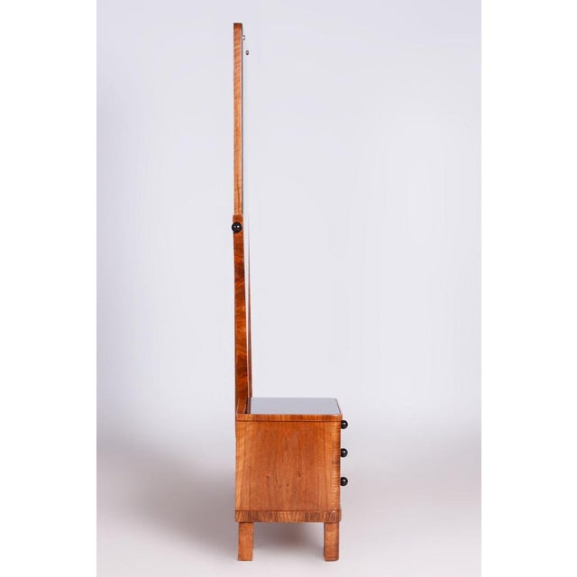 Brown Czech Art Deco Walnut Dressing Table with Mirror, 1920s For Sale - Image 8 of 14