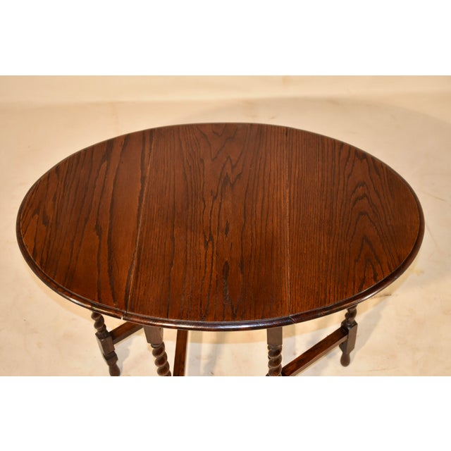 Edwardian Oak Gate-Leg Side Table From England, Circa 1900 For Sale - Image 9 of 9
