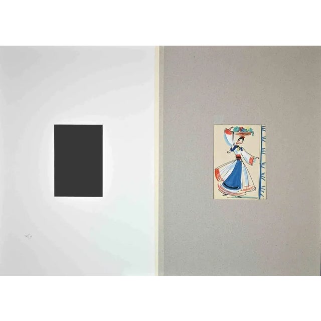 Woman dancing is an original drawing realized by Andrea Preger in 19th Century. Beautiful watercolour and tempera drawing...