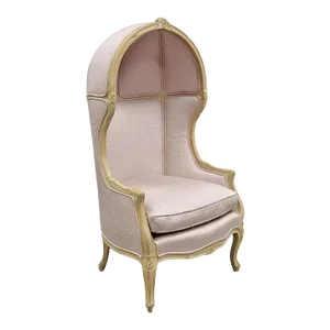 Vintage Hollywood Regency Pink Hooded Dome Porter Canopy Balloon Chair