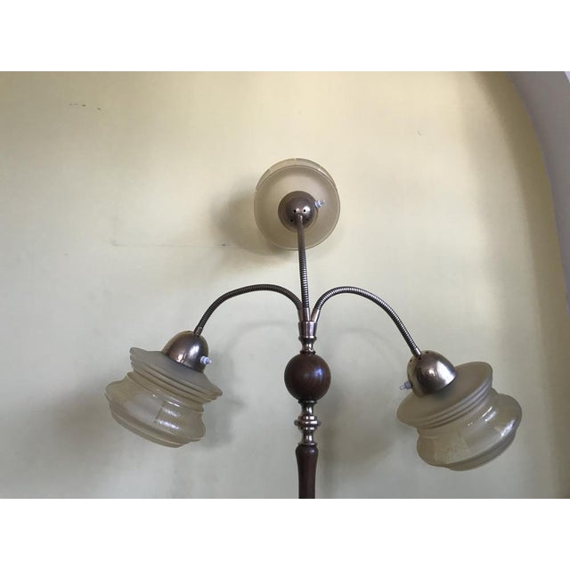 Three-Armed Floor Lamp with 3 Light Points Glass Lampshades, 1960s For Sale - Image 18 of 18