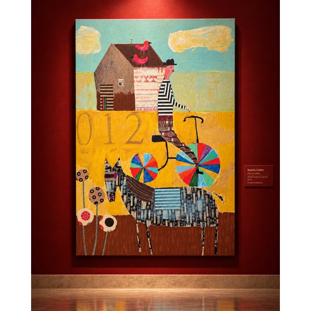 Nathaniel Mather – Bike Riding in Country Oversized Textured Canvas Artwork For Sale - Image 9 of 11