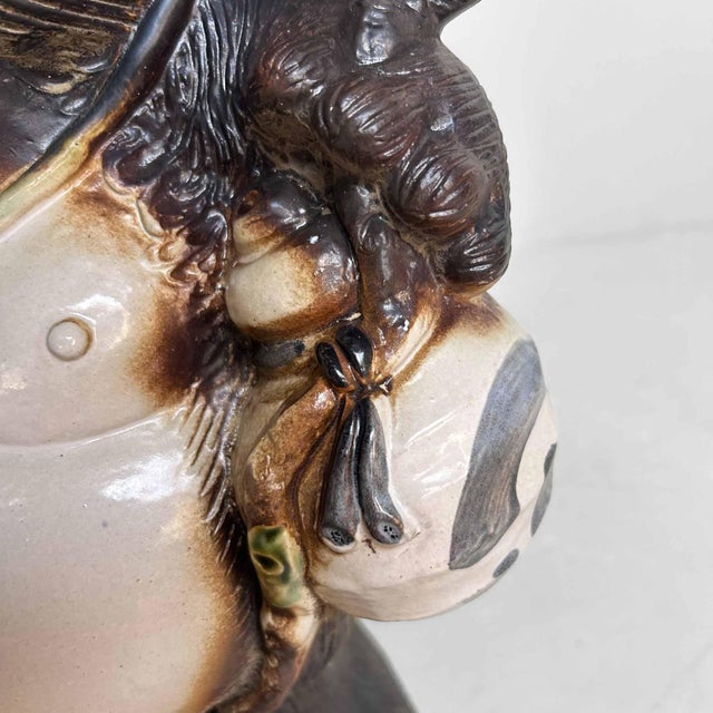 Decorative Tanuki Tanuki Statue in Shigaraki Pottery, 1980s For Sale - Image 9 of 14