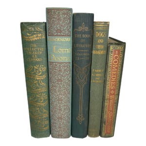 Green Vintage Book Set - 5 Pieces